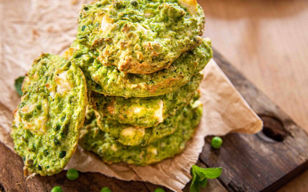 Cookies salés petits pois, fêta, menthe