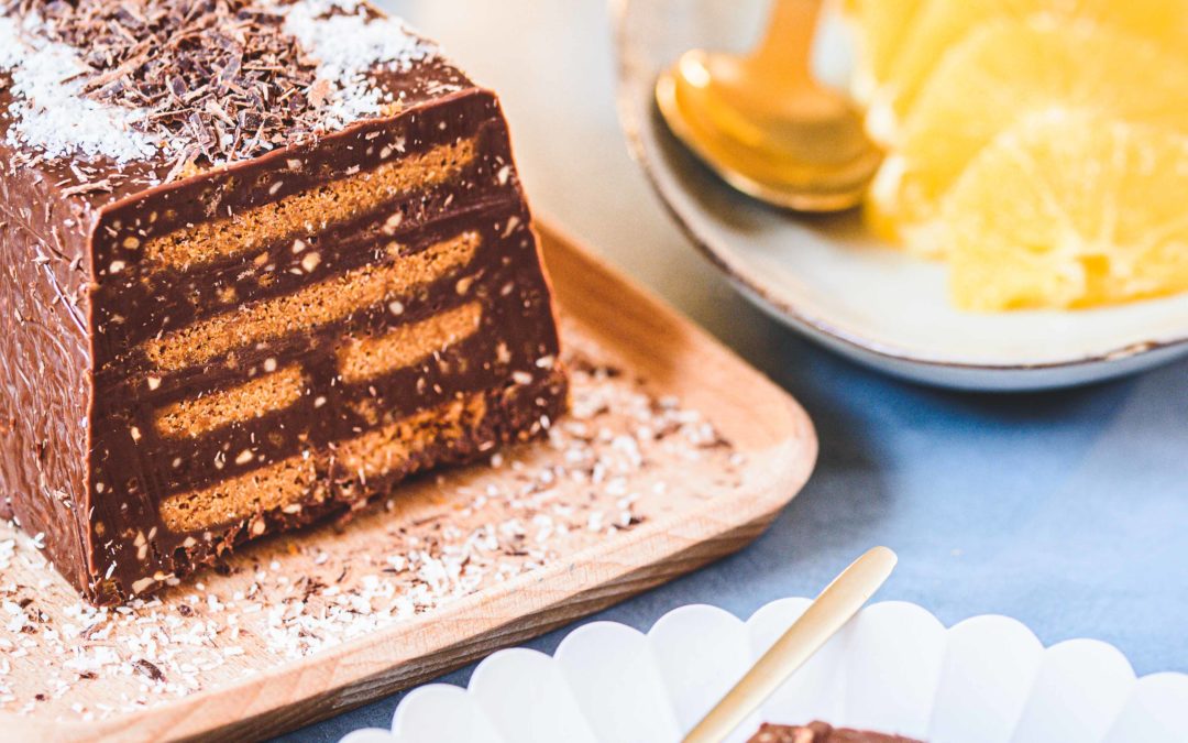 Bûche de Noël aux 3 chocolats et spéculoos