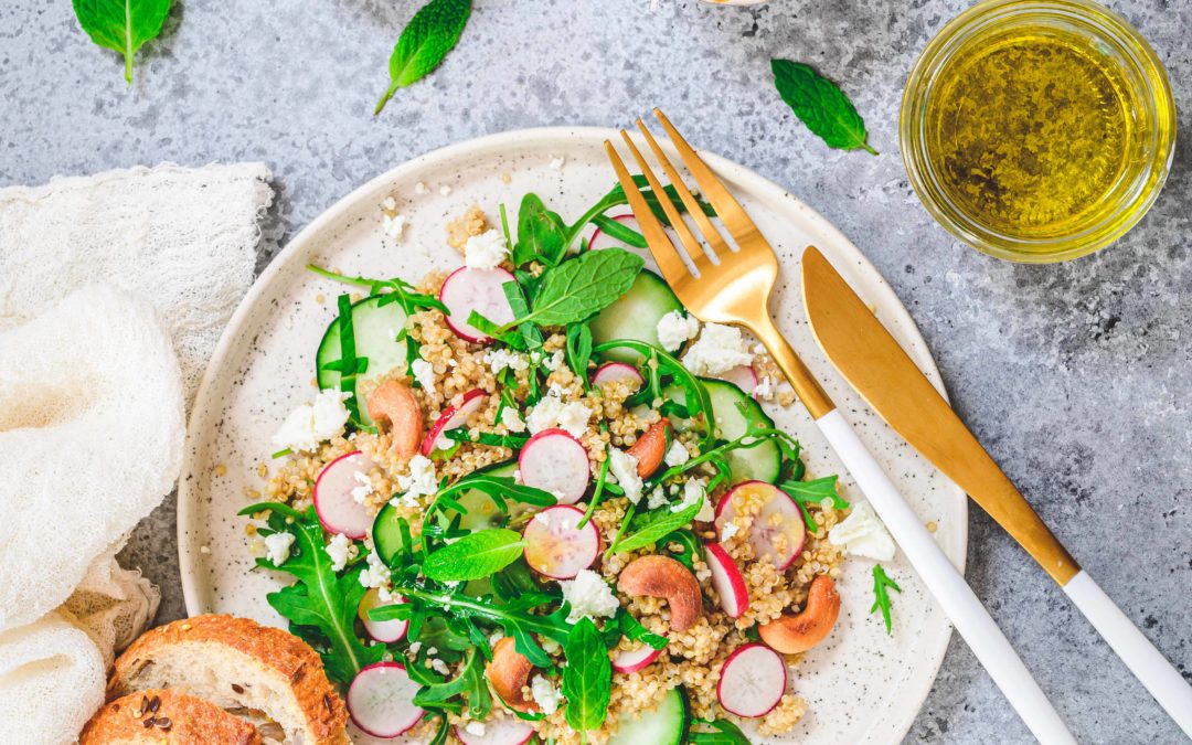 Salade de quinoa, roquette, fêta