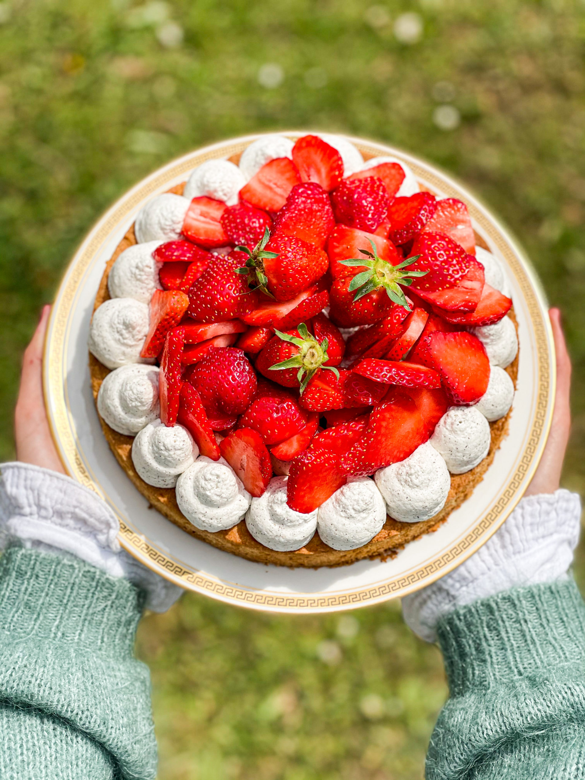 Tarte aux fraises sur sablé breton
