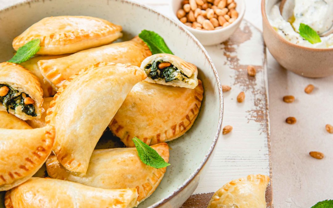 Empanadas épinards, pignons et Crottins de Chèvre