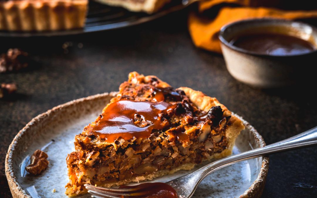 Tarte aux noix et caramel au beurre salé